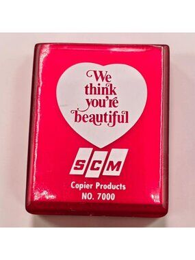 Vintage SCM Copier Products Advertising Pocket Mirror "We Think Youre Beautiful"